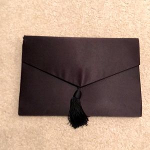 Black Satin purse with tassel